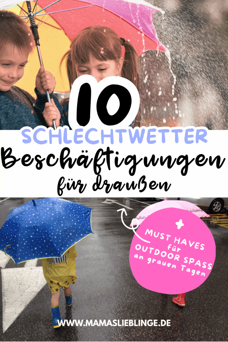 Kinder Regen Must Haves Regen Beschäftigungsideen Kinder draußen Schlechtwetter Spielideen Regen Aktivitäten